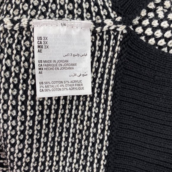 Charter Club Women Plus Button Trim Crewneck Fitted Long Sleeve Sweater Black - Picture 7 of 7